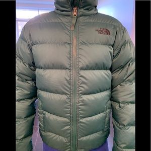 Boys North Face Mint green, down puffer jacket